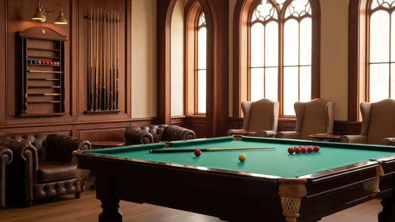 Joueur effectuant un coup technique au billard français